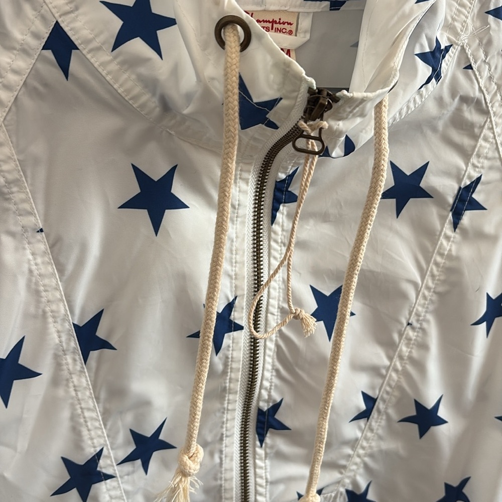 White Star-Patterned Windbreaker - image 3